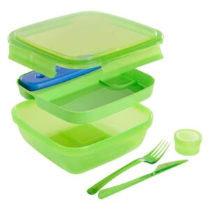 Zelený obědový box s příborem a chladičem Snips Lunch