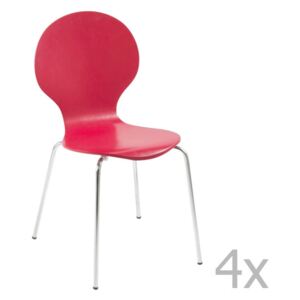 Sada 4 červených jídelních židlí Actona Marcus Dining Chair