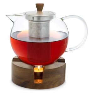 Klarstein Sencha, designová konvice na čaj, s dřevěným ohřívačem Oolong, 1,3 l, vkládací sítko