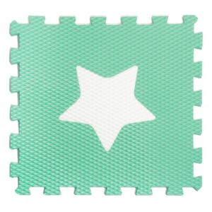 Vylen Pěnové podlahové puzzle Minideckfloor s hvězdičkou Barevné varianty: Jarní zelený s bílou hvězdičkou 340 x 340 mm