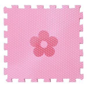 Vylen Pěnové podlahové puzzle Minideckfloor s kytkou Barevné varianty: Růžový s červenou kytkou 340 x 340 mm