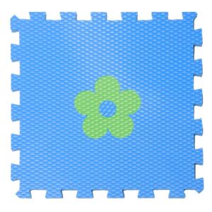 Vylen Pěnové podlahové puzzle Minideckfloor s kytkou Barevné varianty: Modrý se zelenou kytkou 340 x 340 mm