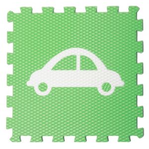 Vylen Pěnové podlahové puzzle Minideckfloor s autem Barevné varianty: Zelený s bílým autem 340 x 340 mm