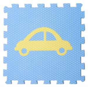 Vylen Pěnové podlahové puzzle Minideckfloor s autem Barevné varianty: Světle modrý s tmavě žlutým autem 340 x 340 mm