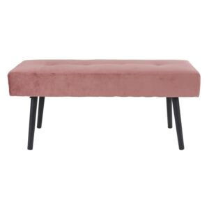 Růžová polstrovaná lavice se sametovým potahem House Nordic Skiby, 100 x 35 cm