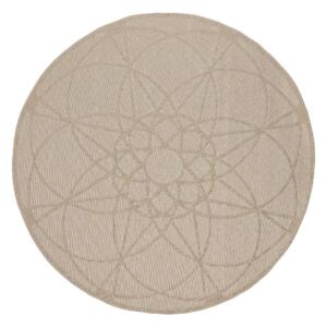 Vysoce odolný koberec vhodný do exteriéru Webtappeti Tondo Ecru, ⌀ 194 cm