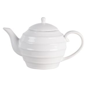 Bílá vroubkovaná konvička na čaj Romantic Intense - 24*15*15 cm/ 1L