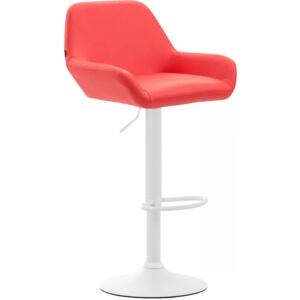 Barová stolička Braga ~ koženka, bílá podnož Barva Červená