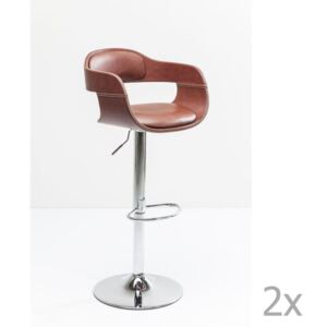 Sada 2 hnědých barových židlí Kare Design Monaco Nougat