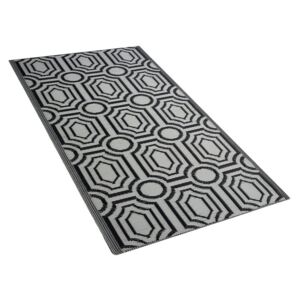 Oboustranný venkovní koberec, černý, 90x180 cm, BIDAR