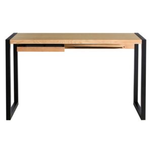 Pracovní stůl v dubovém dekoru s černými nohami We47 Renfrew, 126 x 55 cm