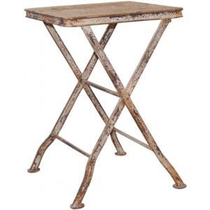 Industrial style, Kávový malý stolek s bílou patinou 49 x35 x 35 cm (598)