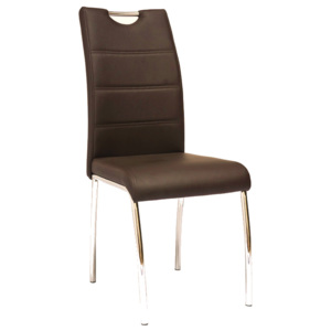 Klasická čalouněná jídelní židle v hnědé barvě KN516