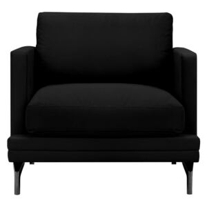 Černé křeslo s podnožím v černé barvě Windsor & Co Sofas Jupiter