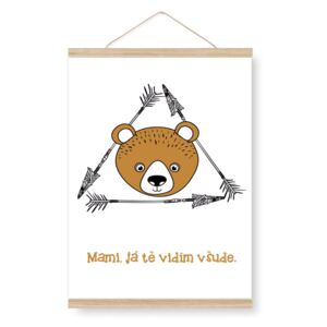 Plakát do dětského pokoje - medvídek Lumpíček kouká A3