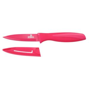 Růžový krájecí nůž s krytem Premier Housewares Zing