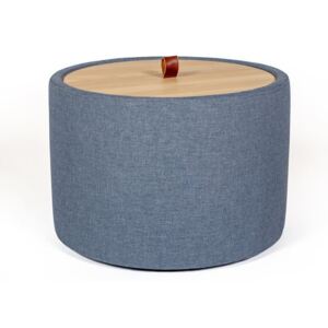 Odkládací stolek v denimově modré barvě se snímatelnou deskou z dubového dřeva Askala Ibisco, ⌀ 56 cm