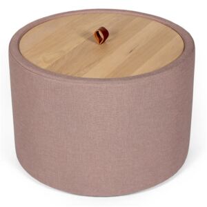 Odkládací stolek ve světle růžové barvě se snímatelnou deskou z dubového dřeva Askala Ibisco, ⌀ 56 cm