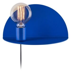 Modrá nástěnná lampa s poličkou Shelfie Anna