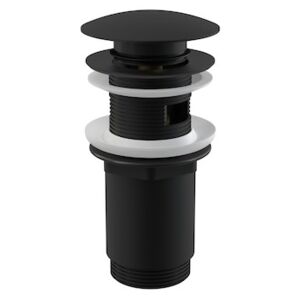 Výpust umyvadlová CLICK/CLACK 5/4" celokovová s přepadem, velká zátka černá