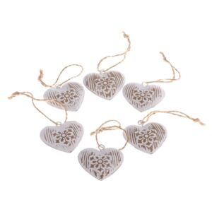 Sada 6 dekorativních závěsných srdcí Dakls Hearts