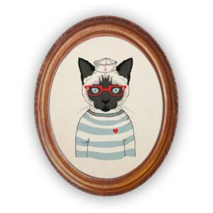 Oválný obraz Really Nice Things Sailor Cat