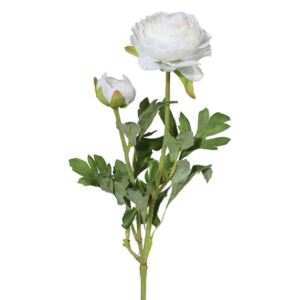 Umělá květina Gasper pryskyřník bílá 89cm