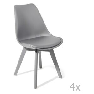 Sada 4 šedých jídelních židlí Tomasucci Kiki Evo