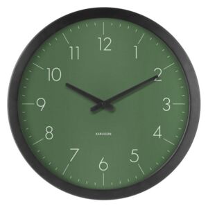 Zelené nástěnné hodiny z jedlového dřeva Karlsson Dainty