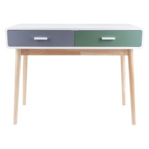 Zeleno-šedý konzolový stolek se 2 zásuvkami Leitmotiv Neat