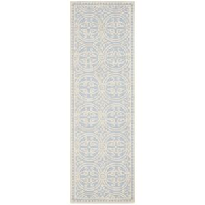 Vlněný koberec Marina Light Blue, 76x243 cm