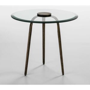 Odkládací stolek ze skla a železa Thai Natura Xenia, Ø 59 cm