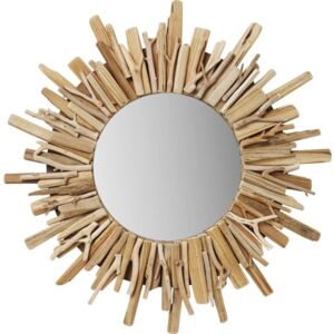 Kulaté nástěnné zrcadlo Kare Design Legno, Ø 58 cm