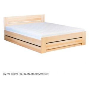 Drewmax Dřevěná postel 90x200 buk LK198 třešeň kovový rošt