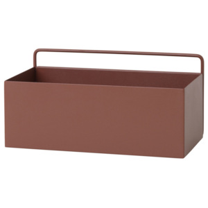 Ferm Living Nástěnný box Wall Box Rectangle, red brown