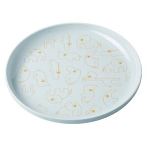 Dětský světle modrý talíř se žlutými detaily Done by Deer Yummy, Ø 20,5 cm