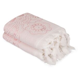 Sada 2 růžových bavlněných ručníků Carmelo Lerro, 50 x 90 cm