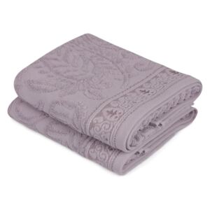 Sada 2 fialových ručníků na ruce Catherine, 50 x 90 cm