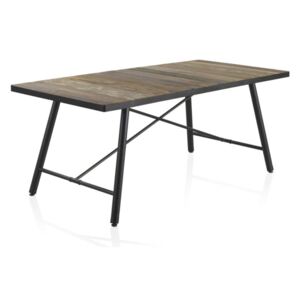 Dřevěný jídelní stůl s kovovými nohami Geese Capri, 150 x 90 cm
