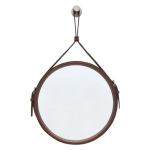 Závěsné zrcadlo v hnědém rámu RGE Elvis, ø 30 cm