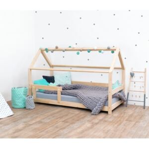 Přírodní dětská postel s bočnicí ze smrkového dřeva Benlemi Tery, 70 x 160 cm