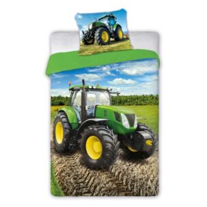 FARO Povlečení Traktor zelený Bavlna, 140/200, 70/90 cm