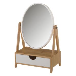 Zrcadlo na bambusovém stojanu se zásuvkou Unimasa Coco