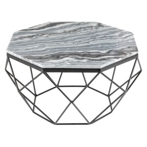 Noble Home Mramorový konferenční stolek Diamo, šedý/černý, 69 cm