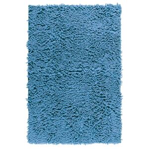 Modrá koupelnová předložka Wenko Chenille, 80 x 50 cm