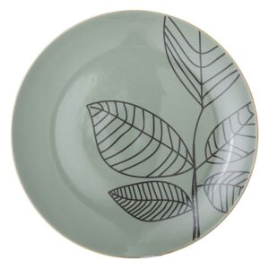 Zelený keramický mělký talíř Bloomingville Rio, ⌀ 22 cm