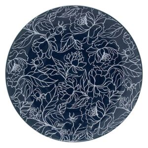 Tmavě modrý talíř Bloomingville Fleur, ⌀ 20 cm