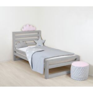 Dětská šedá dřevěná jednolůžková postel Benlemi DeLuxe, 160 x 120 cm