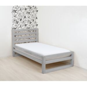 Šedá dřevěná jednolůžková postel Benlemi DeLuxe, 200 x 80 cm