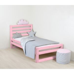 Dětská růžová dřevěná jednolůžková postel Benlemi DeLuxe, 180 x 120 cm